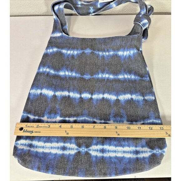 Gap Canvas Medium Blue Tie Dye Tote Shoulder Bag With Bow Accent Casual Boho - Picture 4 of 9